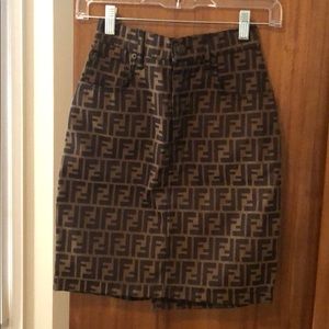 Vintage Fendi zucca high waist skirt